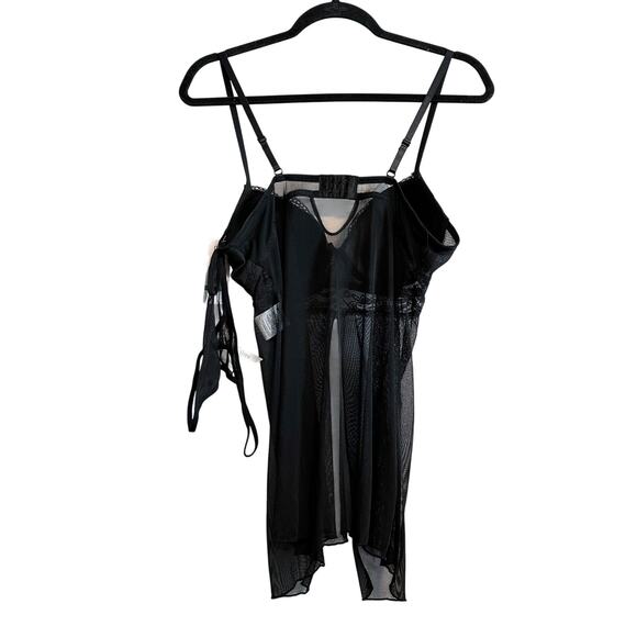 Flora by Flora Nikrooz Black 2-Piece Babydoll & Short Lingerie Set NWT Size L - Picture 3 of 13